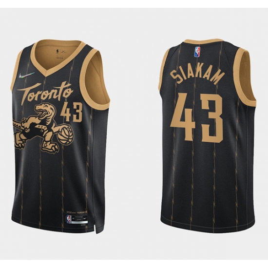Men Toronto Raptors 43 Pascal Siakam 2021 22 City Edition Black 75th Anniversary Swingman Stitched Basketball Jersey Men Toronto Raptors 43 Pascal Siakam 2021 22 City Edition Black 75th Anniversary Swingman Stitched Basketball Jersey