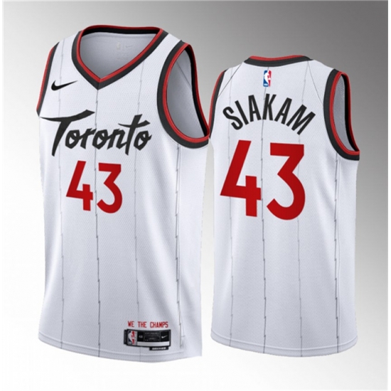 Men Toronto Raptors 43 Pascal Siakam White 2023 24 Association Edition Stitched Basketball Jersey Men Toronto Raptors 43 Pascal Siakam White 2023 24 Association Edition Stitched Basketball Jersey