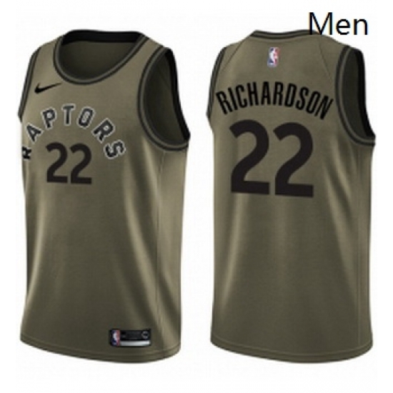 Mens Nike Toronto Raptors 22 Malachi Richardson Swingman Green Salute to Service NBA Jersey Mens Nike Toronto Raptors 22 Malachi Richardson Swingman Green Salute to Service NBA Jersey