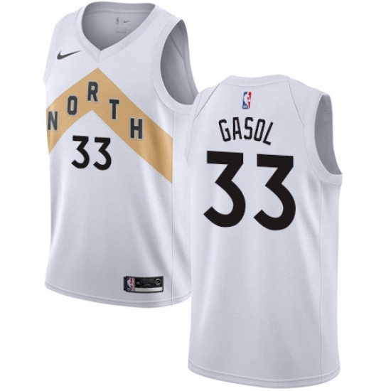 Mens Nike Toronto Raptors 33 Marc Gasol White NBA Swingman City Edition 2018 19 Jersey Mens Nike Toronto Raptors 33 Marc Gasol White NBA Swingman City Edition 2018 19 Jersey