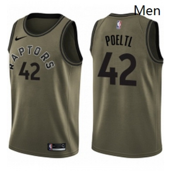 Mens Nike Toronto Raptors 42 Jakob Poeltl Swingman Green Salute to Service NBA Jersey Mens Nike Toronto Raptors 42 Jakob Poeltl Swingman Green Salute to Service NBA Jersey