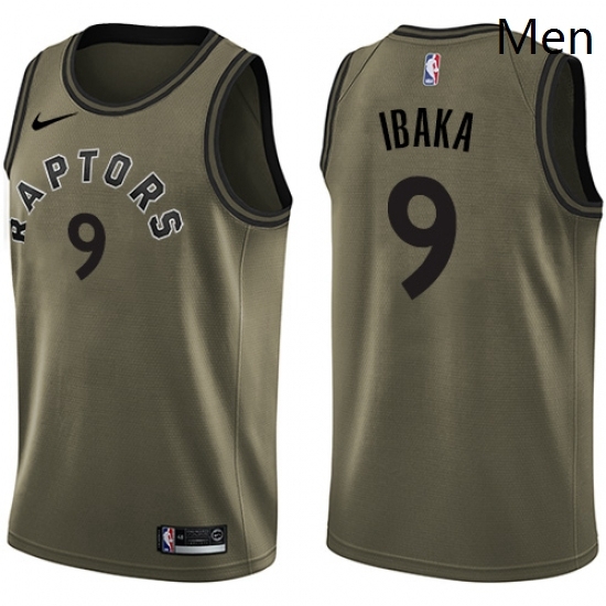 Mens Nike Toronto Raptors 9 Serge Ibaka Swingman Green Salute to Service NBA Jersey Mens Nike Toronto Raptors 9 Serge Ibaka Swingman Green Salute to Service NBA Jersey
