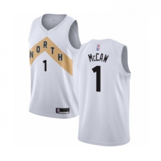 Mens Toronto Raptors 1 Patrick McCaw Swingman White Basketball Jersey City Edition Mens Toronto Raptors 1 Patrick McCaw Swingman White Basketball Jersey City Edition