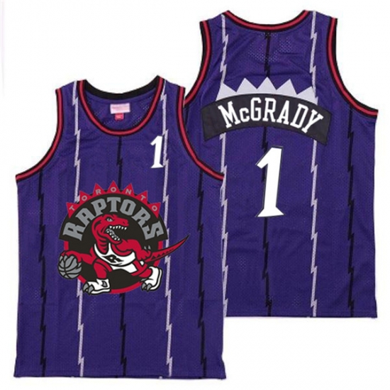 Raptors 1 Tracy McGrady Purple Big Gray Red Logo Retro Jersey Raptors 1 Tracy McGrady Purple Big Gray Red Logo Retro Jersey