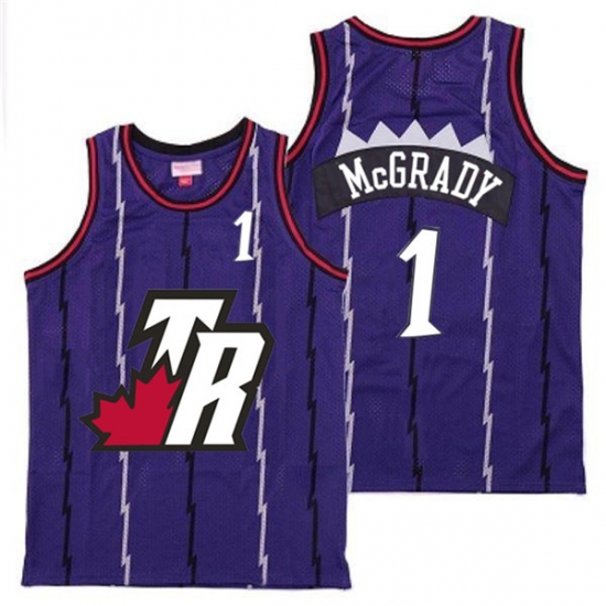 Raptors 1 Tracy McGrady Purple Big White TR Logo Retro Jersey Raptors 1 Tracy McGrady Purple Big White TR Logo Retro Jersey