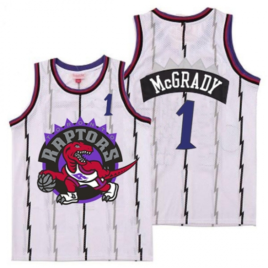 Raptors 1 Tracy McGrady White Big Logo Retro Jersey 8 Raptors 1 Tracy McGrady White Big Logo Retro Jersey 8