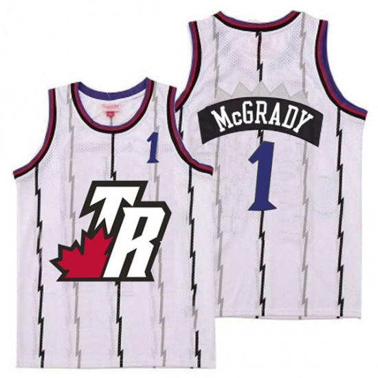 Raptors 1 Tracy McGrady White Big White TR Logo Retro Jersey 7 Raptors 1 Tracy McGrady White Big White TR Logo Retro Jersey 7