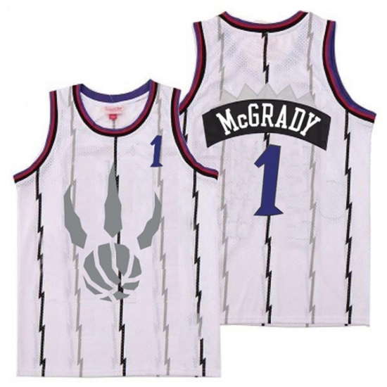 Raptors 1 Tracy McGrady White Gray Logo Retro Jersey 6 Raptors 1 Tracy McGrady White Gray Logo Retro Jersey 6