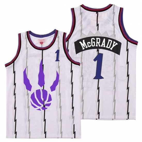 Raptors 1 Tracy McGrady White Logo Retro Jersey 5 Raptors 1 Tracy McGrady White Logo Retro Jersey 5