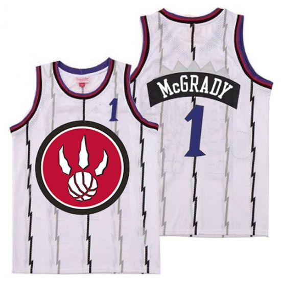 Raptors 1 Tracy McGrady White Red Big Logo Retro Jersey 4 Raptors 1 Tracy McGrady White Red Big Logo Retro Jersey 4