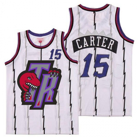Raptors 15 Vince Carter White Big Gray TR Logo Retro Jersey 9 Raptors 15 Vince Carter White Big Gray TR Logo Retro Jersey 9