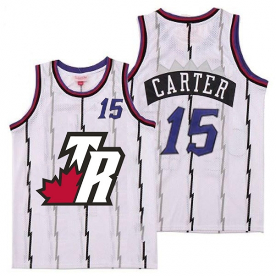 Raptors 15 Vince Carter White Big White TR Logo Retro Jersey 7 Raptors 15 Vince Carter White Big White TR Logo Retro Jersey 7