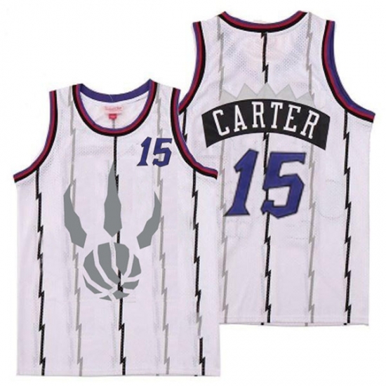 Raptors 15 Vince Carter White Gray Logo Retro Jersey 6 Raptors 15 Vince Carter White Gray Logo Retro Jersey 6