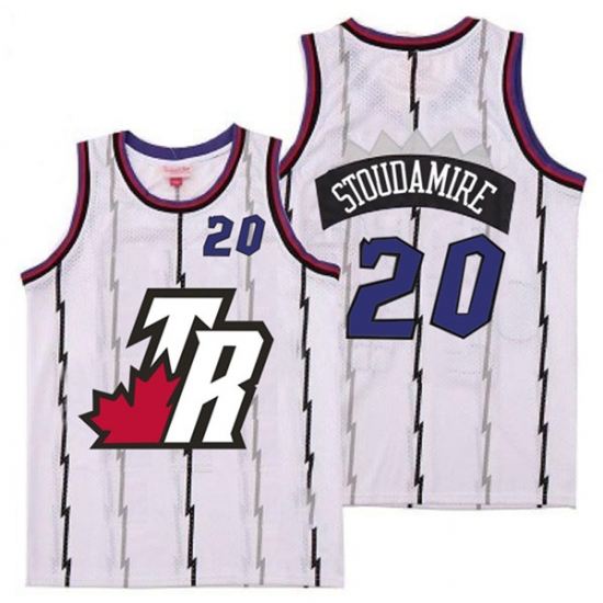 Raptors 20 Damon Stoudamire White Big White TR Logo Retro Jersey Raptors 20 Damon Stoudamire White Big White TR Logo Retro Jersey