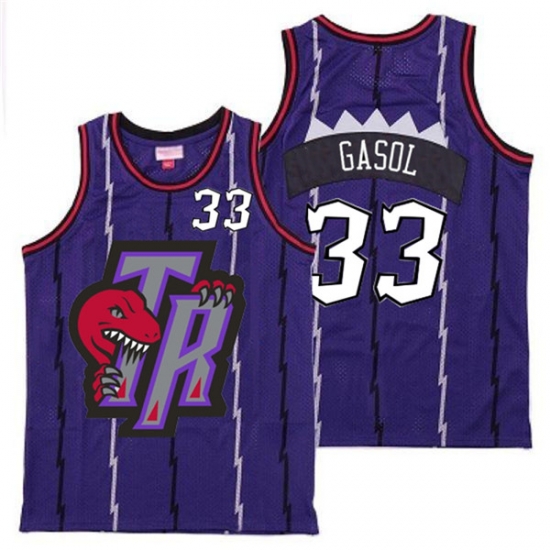 Raptors 33 Marc Gasol Purple Big Gray TR Logo Retro Jersey Raptors 33 Marc Gasol Purple Big Gray TR Logo Retro Jersey