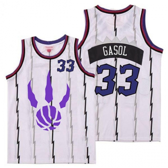 Raptors 33 Marc Gasol White Logo Retro Jersey 5 Raptors 33 Marc Gasol White Logo Retro Jersey 5