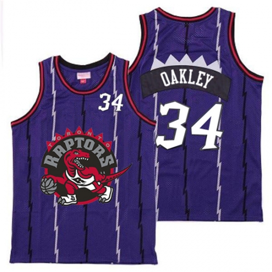 Raptors 34 Charles Oakley Purple Big Gray Red Logo Retro Jersey0 Raptors 34 Charles Oakley Purple Big Gray Red Logo Retro Jersey0