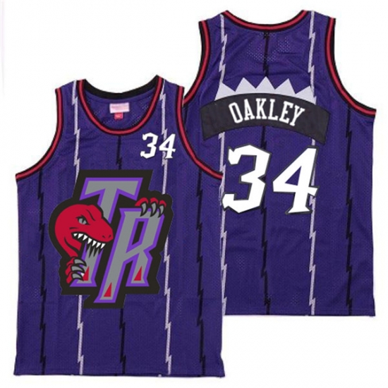 Raptors 34 Charles Oakley Purple Big Gray TR Logo Retro Jersey 9 Raptors 34 Charles Oakley Purple Big Gray TR Logo Retro Jersey 9