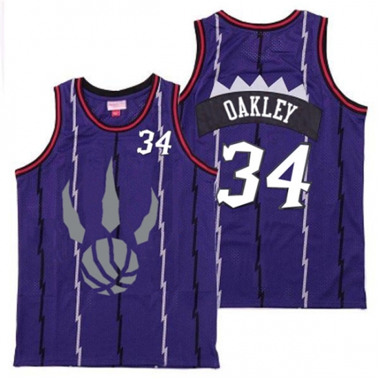 Raptors 34 Charles Oakley Purple Gray Logo Retro Jersey 6 Raptors 34 Charles Oakley Purple Gray Logo Retro Jersey 6
