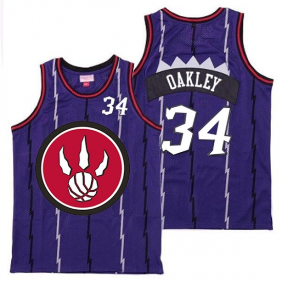 Raptors 34 Charles Oakley Purple Red Big Logo Retro Jersey 4 Raptors 34 Charles Oakley Purple Red Big Logo Retro Jersey 4