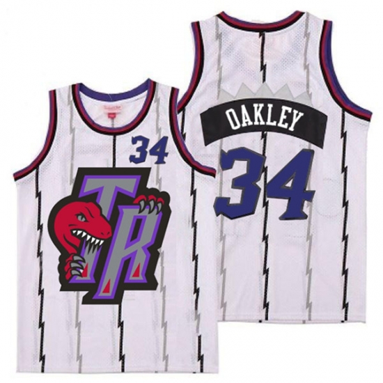 Raptors 34 Charles Oakley White Big Gray TR Logo Retro Jersey 9 Raptors 34 Charles Oakley White Big Gray TR Logo Retro Jersey 9