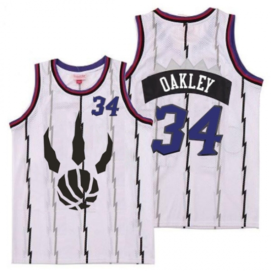 Raptors 34 Charles Oakley White Throwback Jerseys1 Raptors 34 Charles Oakley White Throwback Jerseys1