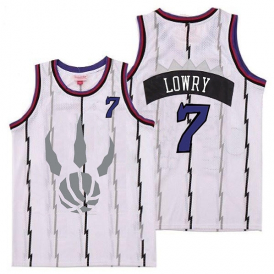 Raptors 7 Kyle Lowry White Gray Logo Retro Jersey 6 Raptors 7 Kyle Lowry White Gray Logo Retro Jersey 6