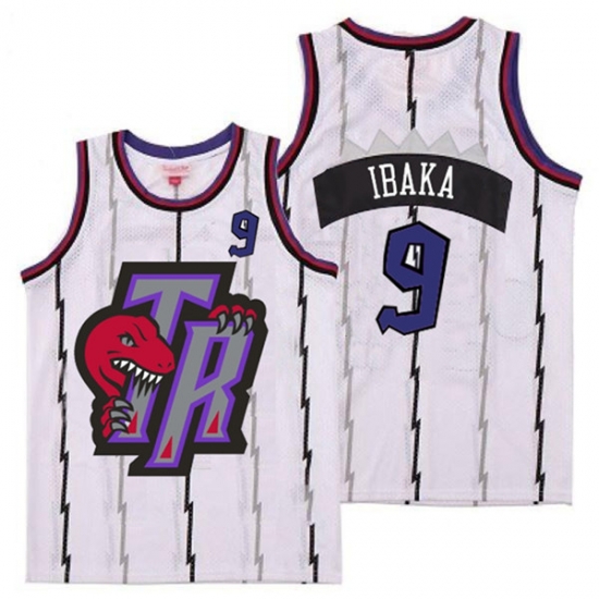 Raptors 9 Serge Ibaka White Big Gray TR Logo Retro Jersey Raptors 9 Serge Ibaka White Big Gray TR Logo Retro Jersey