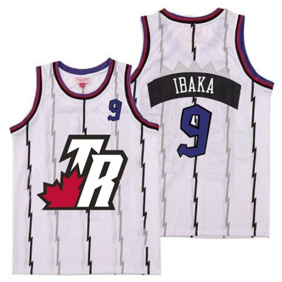 Raptors 9 Serge Ibaka White Big White TR Logo Retro Jersey Raptors 9 Serge Ibaka White Big White TR Logo Retro Jersey