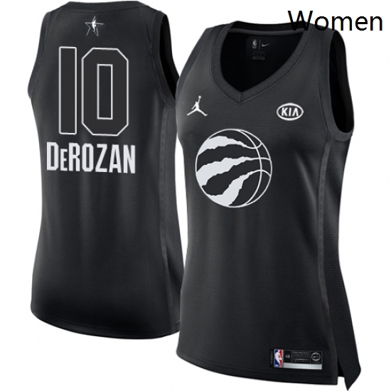 Womens Nike Jordan Toronto Raptors 10 DeMar DeRozan Swingman Black 2018 All Star Game NBA Jersey Womens Nike Jordan Toronto Raptors 10 DeMar DeRozan Swingman Black 2018 All Star Game NBA Jersey
