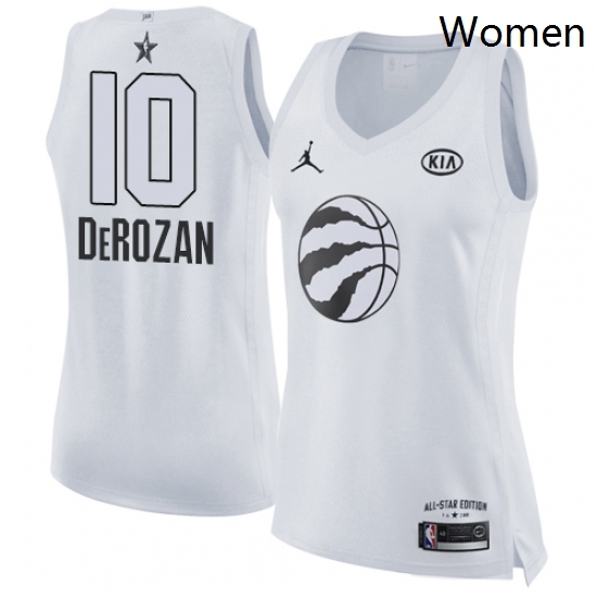 Womens Nike Jordan Toronto Raptors 10 DeMar DeRozan Swingman White 2018 All Star Game NBA Jersey Womens Nike Jordan Toronto Raptors 10 DeMar DeRozan Swingman White 2018 All Star Game NBA Jersey