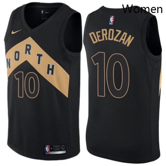 Womens Nike Toronto Raptors 10 DeMar DeRozan Swingman Black NBA Jersey City Edition Womens Nike Toronto Raptors 10 DeMar DeRozan Swingman Black NBA Jersey City Edition