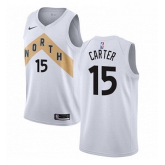 Womens Nike Toronto Raptors 15 Vince Carter Swingman White NBA Jersey City Edition Womens Nike Toronto Raptors 15 Vince Carter Swingman White NBA Jersey City Edition