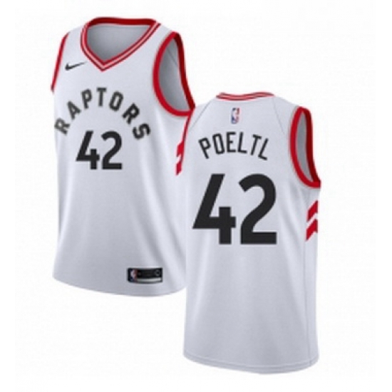 Womens Nike Toronto Raptors 42 Jakob Poeltl Authentic White NBA Jersey Association Edition Womens Nike Toronto Raptors 42 Jakob Poeltl Authentic White NBA Jersey Association Edition