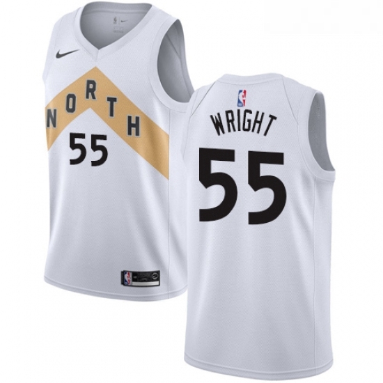 Womens Nike Toronto Raptors 55 Delon Wright Swingman White NBA Jersey City Edition Womens Nike Toronto Raptors 55 Delon Wright Swingman White NBA Jersey City Edition