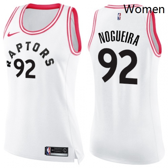 Womens Nike Toronto Raptors 92 Lucas Nogueira Swingman WhitePink Fashion NBA Jersey Womens Nike Toronto Raptors 92 Lucas Nogueira Swingman WhitePink Fashion NBA Jersey