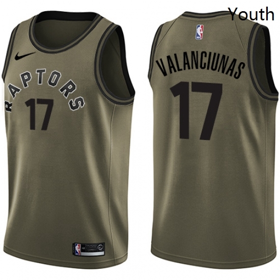 Youth Nike Toronto Raptors 17 Jonas Valanciunas Swingman Green Salute to Service NBA Jersey Youth Nike Toronto Raptors 17 Jonas Valanciunas Swingman Green Salute to Service NBA Jersey