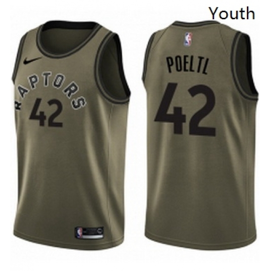 Youth Nike Toronto Raptors 42 Jakob Poeltl Swingman Green Salute to Service NBA Jersey Youth Nike Toronto Raptors 42 Jakob Poeltl Swingman Green Salute to Service NBA Jersey