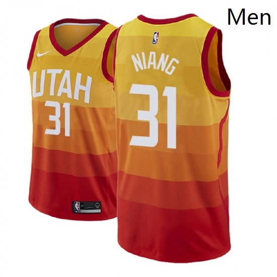 Men NBA 2018 19 Utah Jazz 31 Georges Niang City Edition Red Jersey Men NBA 2018 19 Utah Jazz 31 Georges Niang City Edition Red Jersey
