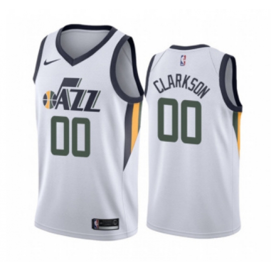 Men Utah Jazz 00 Jordan Clarkson White Association Edition Swingman Stitched Jersey Men Utah Jazz 00 Jordan Clarkson White Association Edition Swingman Stitched Jersey