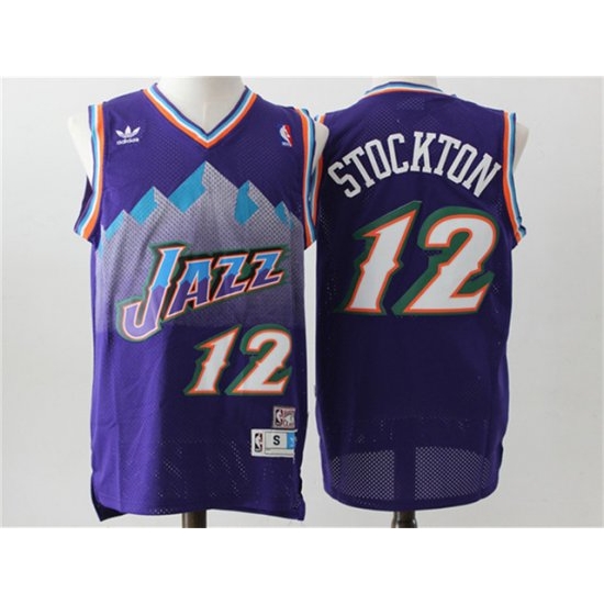 Men Utah Jazz #12 John Stockton Purple Hardwood Classic Jersey Men Utah Jazz #12 John Stockton Purple Hardwood Classic Jersey
