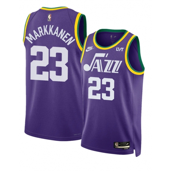 Men Utah Jazz 23 Lauri Markkanen Purple 2023 Classic Edition Stitched Basketball Jersey Men Utah Jazz 23 Lauri Markkanen Purple 2023 Classic Edition Stitched Basketball Jersey