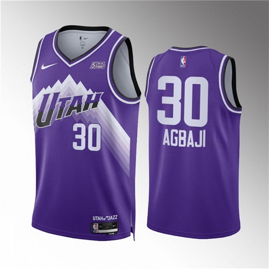 Men Utah Jazz 30 Ochai Agbaji Purple 2023 24 City Edition Stitched Basketball Jersey Men Utah Jazz 30 Ochai Agbaji Purple 2023 24 City Edition Stitched Basketball Jersey