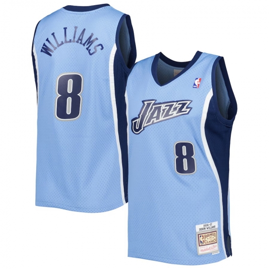 Men Utah Jazz 8 Deron Williams Blue 2001 02 Hardwood Classics Swingman Basketball Jersey 323 Men Utah Jazz 8 Deron Williams Blue 2001 02 Hardwood Classics Swingman Basketball Jersey 323
