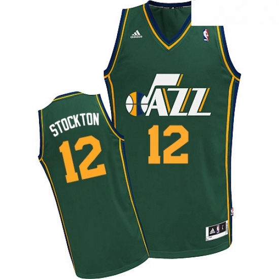 Mens Adidas Utah Jazz 12 John Stockton Swingman Green Alternate NBA Jersey Mens Adidas Utah Jazz 12 John Stockton Swingman Green Alternate NBA Jersey