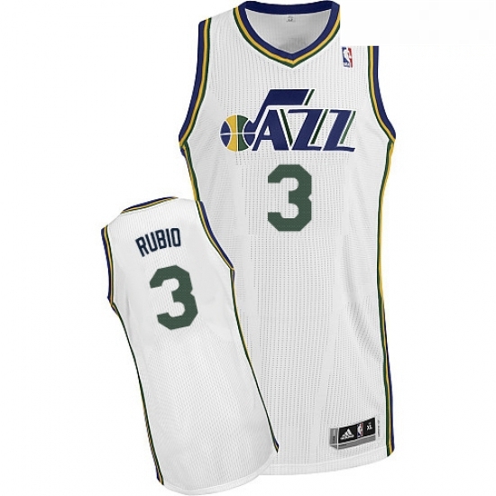 Mens Adidas Utah Jazz 3 Ricky Rubio Authentic White Home NBA Jersey Mens Adidas Utah Jazz 3 Ricky Rubio Authentic White Home NBA Jersey