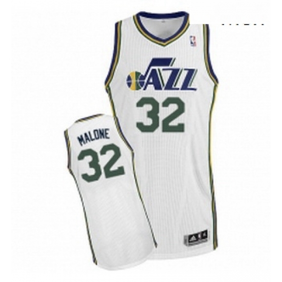 Mens Adidas Utah Jazz 32 Karl Malone Authentic White Home NBA Jersey Mens Adidas Utah Jazz 32 Karl Malone Authentic White Home NBA Jersey