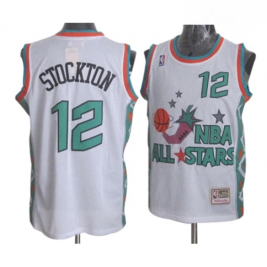 Mens Mitchell and Ness Utah Jazz 12 John Stockton Swingman White 1996 All Star Throwback NBA Jersey Mens Mitchell and Ness Utah Jazz 12 John Stockton Swingman White 1996 All Star Throwback NBA Jersey