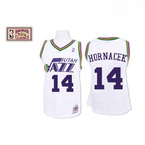 Mens Mitchell and Ness Utah Jazz 14 Jeff Hornacek Authentic White Throwback NBA Jersey Mens Mitchell and Ness Utah Jazz 14 Jeff Hornacek Authentic White Throwback NBA Jersey