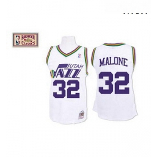 Mens Mitchell and Ness Utah Jazz 32 Karl Malone Authentic White Throwback NBA Jersey Mens Mitchell and Ness Utah Jazz 32 Karl Malone Authentic White Throwback NBA Jersey